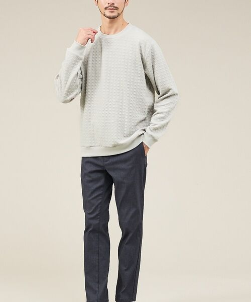 ABAHOUSE / アバハウス Tシャツ | 【ソフトタッチ】フクレジャガード 千鳥柄 長袖Tシャツ | 詳細13