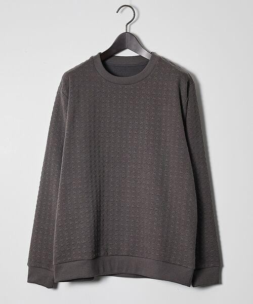 ABAHOUSE/アバハウス 【ソフトタッチ】フクレジャガード 千鳥柄 長袖Tシャツ【予約】 モカ 46 ABAHOUSE/アバハウス 【ソフトタッチ】フクレジャガード 千鳥柄 長袖Tシャツ【予約】 モカ 46