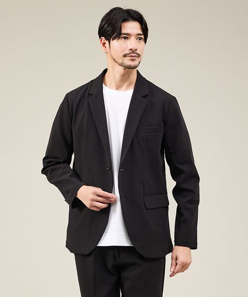 ABAHOUSE / アバハウス テーラードジャケット | 【SMART CLOSET】ハイゲージ ポンチ ジャケット / セットアップ対応(ブラック)