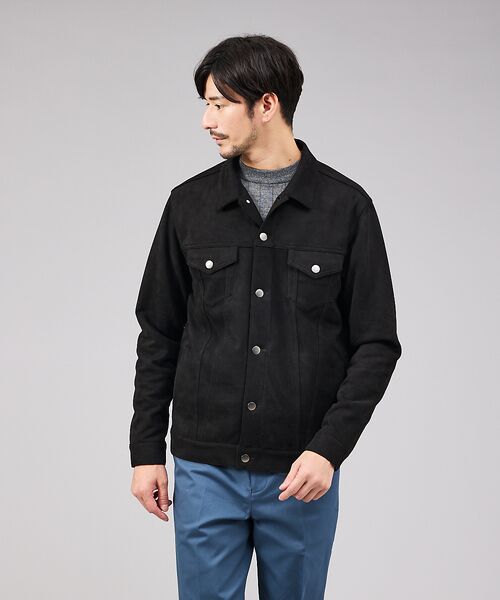 ABAHOUSE/アバハウス 【スエードライク】トラッカー ジャケット【予約】 ブラック 50