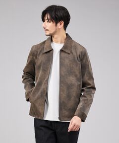 ABAHOUSE / アバハウス ブルゾン | 【ネオレザー】ヴィンテージライク ジップブルゾン
