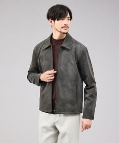 ABAHOUSE / アバハウス ブルゾン | 【ネオレザー】ヴィンテージライク ジップブルゾン