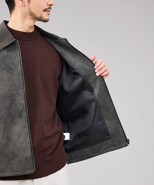 ABAHOUSE / アバハウス ブルゾン | 【ネオレザー】ヴィンテージライク ジップブルゾン | 詳細19