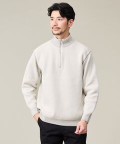 ABAHOUSE / アバハウス ニット・セーター | ダブルフェイス モールカノコ ハーフジップニット