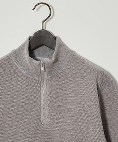ABAHOUSE / アバハウス ニット・セーター | ダブルフェイス モールカノコ ハーフジップニット