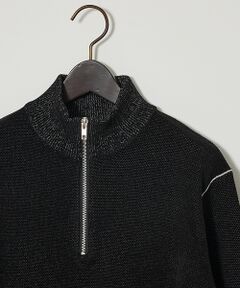 ABAHOUSE / アバハウス ニット・セーター | ダブルフェイス モールカノコ ハーフジップニット