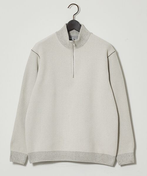 ABAHOUSE / アバハウス ニット・セーター | ダブルフェイス モールカノコ ハーフジップニット | 詳細1