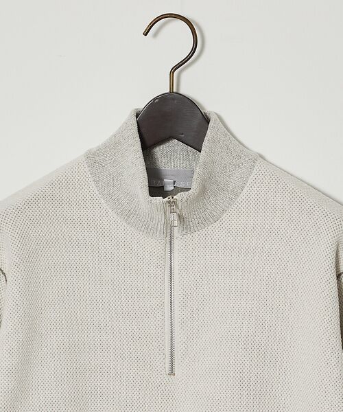 ABAHOUSE / アバハウス ニット・セーター | ダブルフェイス モールカノコ ハーフジップニット | 詳細3