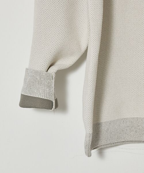 ABAHOUSE / アバハウス ニット・セーター | ダブルフェイス モールカノコ ハーフジップニット | 詳細5