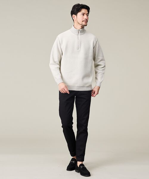ABAHOUSE / アバハウス ニット・セーター | ダブルフェイス モールカノコ ハーフジップニット | 詳細7