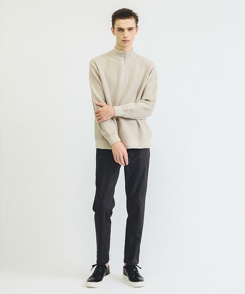 ABAHOUSE / アバハウス ニット・セーター | ダブルフェイス モールカノコ ハーフジップニット | 詳細11