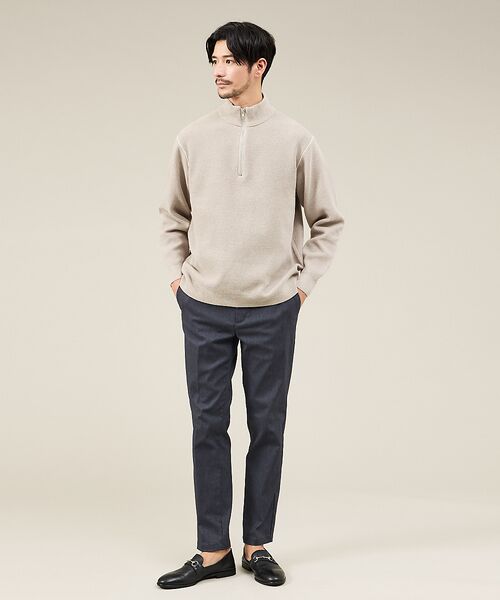 ABAHOUSE / アバハウス ニット・セーター | ダブルフェイス モールカノコ ハーフジップニット | 詳細14