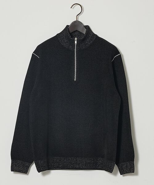 ABAHOUSE / アバハウス ニット・セーター | ダブルフェイス モールカノコ ハーフジップニット | 詳細20