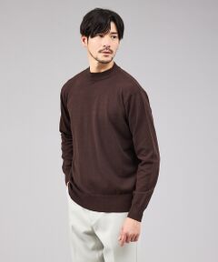 ABAHOUSE / アバハウス ニット・セーター | 【カシミヤタッチ】ハイゲージ モックネック ニット
