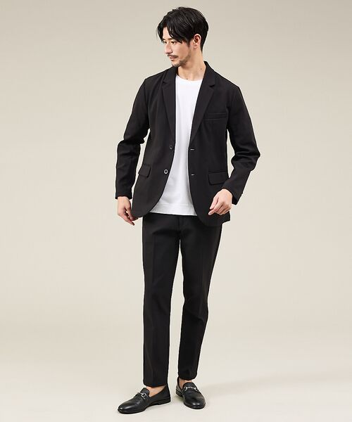 ABAHOUSE / アバハウス テーラードジャケット | 【SMART CLOSET / WEB限定】ハイゲージ ポンチ セットアップ/ス(ブラック)