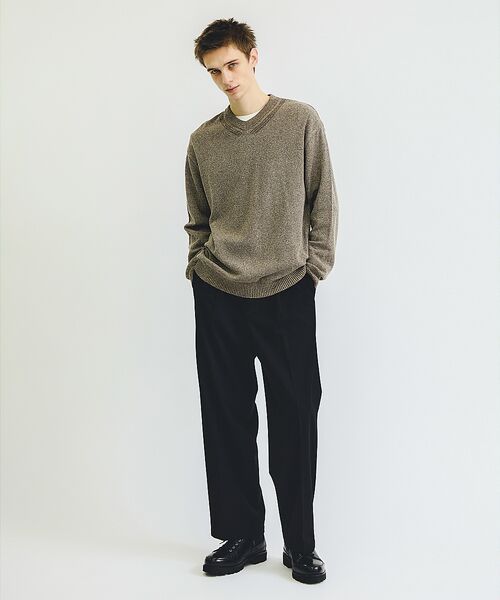 ABAHOUSE / アバハウス ニット・セーター | WOOL MIX ブークレーＶネックニット | 詳細1