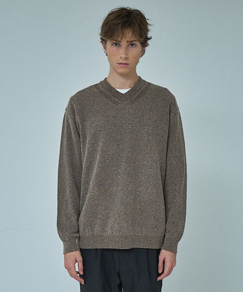 ABAHOUSE / アバハウス ニット・セーター | WOOL MIX ブークレーＶネックニット | 詳細2