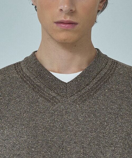 ABAHOUSE / アバハウス ニット・セーター | WOOL MIX ブークレーＶネックニット | 詳細5