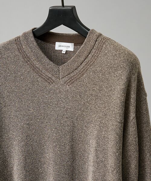 ABAHOUSE / アバハウス ニット・セーター | WOOL MIX ブークレーＶネックニット | 詳細9