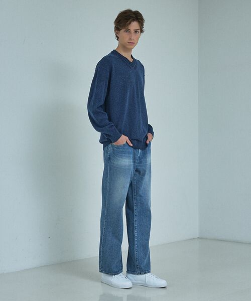 ABAHOUSE / アバハウス ニット・セーター | WOOL MIX ブークレーＶネックニット | 詳細20