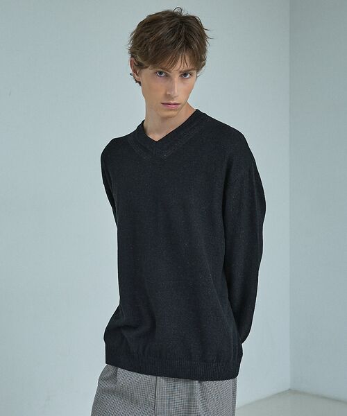 ABAHOUSE / アバハウス ニット・セーター | WOOL MIX ブークレーＶネックニット | 詳細26