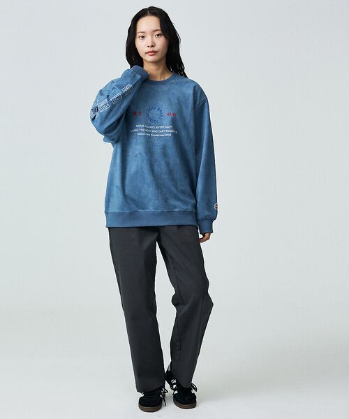 ABAHOUSE / アバハウス スウェット | 【YOIDORE/ヨイドレ】酒愛好家スーベニア刺繍フェイクスウェードクルー | 詳細1