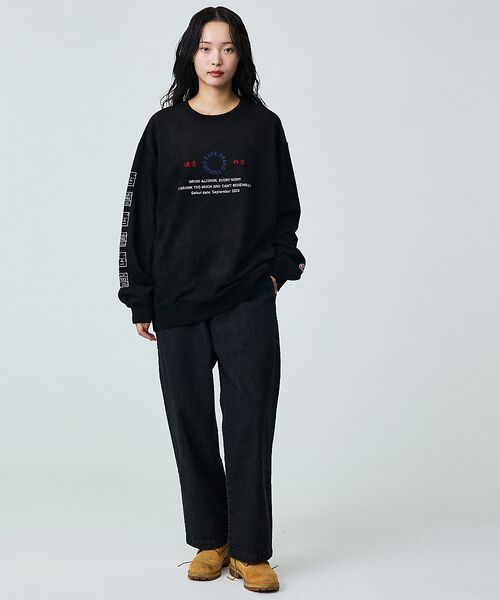 ABAHOUSE / アバハウス スウェット | 【YOIDORE/ヨイドレ】酒愛好家スーベニア刺繍フェイクスウェードクルー | 詳細7