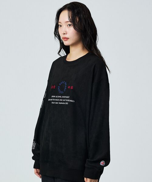 ABAHOUSE / アバハウス スウェット | 【YOIDORE/ヨイドレ】酒愛好家スーベニア刺繍フェイクスウェードクルー | 詳細9