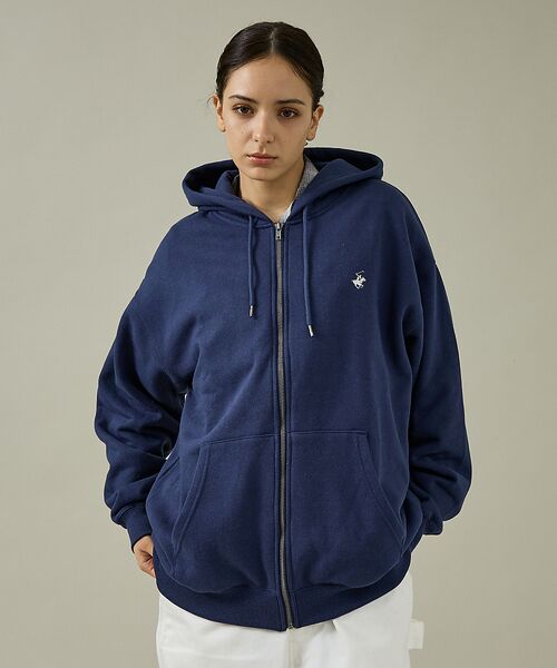 ABAHOUSE/アバハウス 【BH POLO/ビバリーヒルズポロクラブ】裏毛ジップ パーカーユニセックス ブルー M ABAHOUSE/アバハウス 【BH POLO/ビバリーヒルズポロクラブ】裏毛ジップ パーカーユニセックス ブルー M