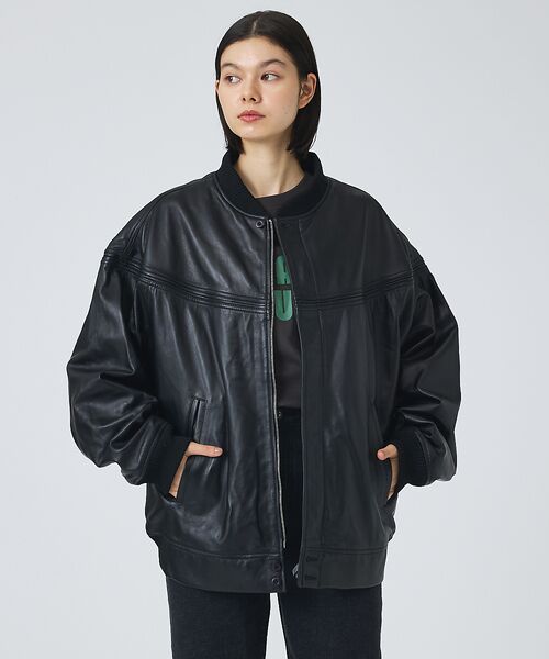 ABAHOUSE / アバハウス ブルゾン | 【TOWNCRAFT/タウンクラフト】Leather Derby Jacket | 詳細5