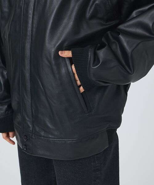 ABAHOUSE / アバハウス ブルゾン | 【TOWNCRAFT/タウンクラフト】Leather Derby Jacket | 詳細7