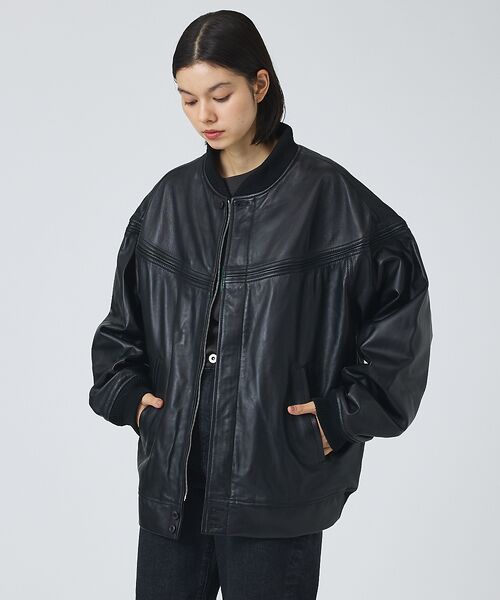 ABAHOUSE/アバハウス 【TOWNCRAFT/タウンクラフト】Leather Derby Jacket ブラック L