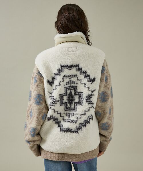 ABAHOUSE/アバハウス 【PENDLETON/ペンドルトン】Jaqared Boa Stand Vest アイボリー L ABAHOUSE/アバハウス 【PENDLETON/ペンドルトン】Jaqared Boa Stand Vest アイボリー L