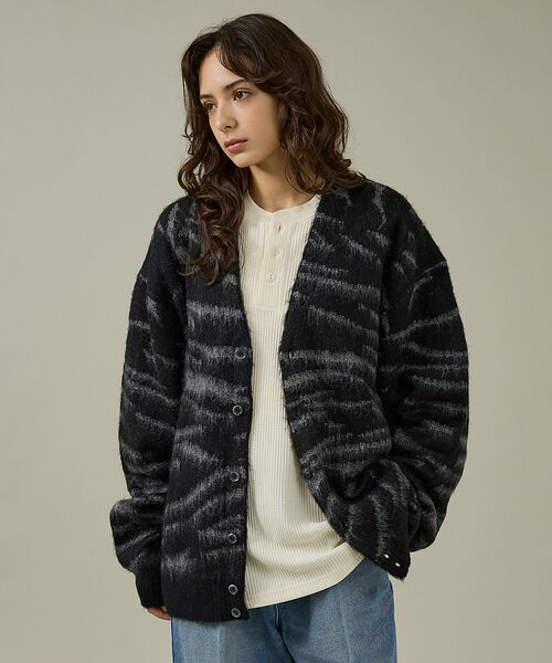 ABAHOUSE / アバハウス カーディガン・ボレロ | 【PENNEYS/ぺニーズ】TIGER PATTERN SHAGGY CARDI | 詳細4