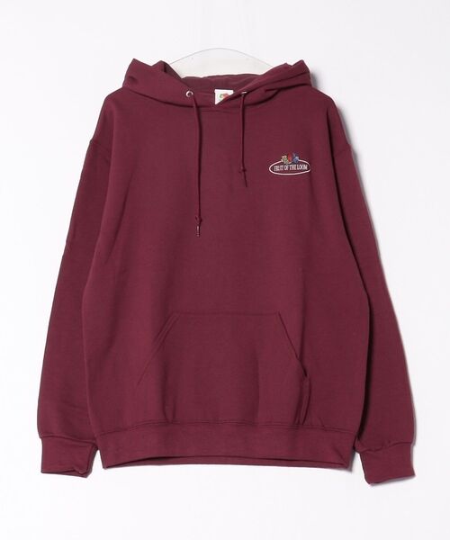 ABAHOUSE / アバハウス パーカー | 【FRUIT OF THE LOOM】PRINT HOODIE1/ワンポイント/（エンジ）