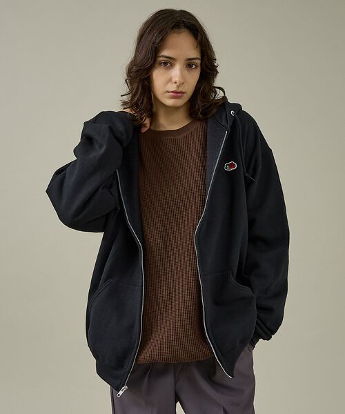 ABAHOUSE / アバハウス パーカー | 【FRUIT OF THE LOOM】PRINTZIP HOODIE2/ユニセッ(ブラック)