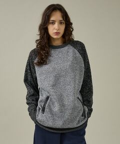 ABAHOUSE / アバハウス スウェット | 【JEMORGAN /ジェーイーモーガン】ニットフリースクルーネックトレーナー/