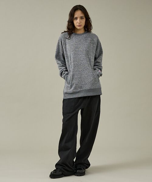ABAHOUSE / アバハウス スウェット | 【JEMORGAN /ジェーイーモーガン】ニットフリースクルーネックトレーナー/ | 詳細1