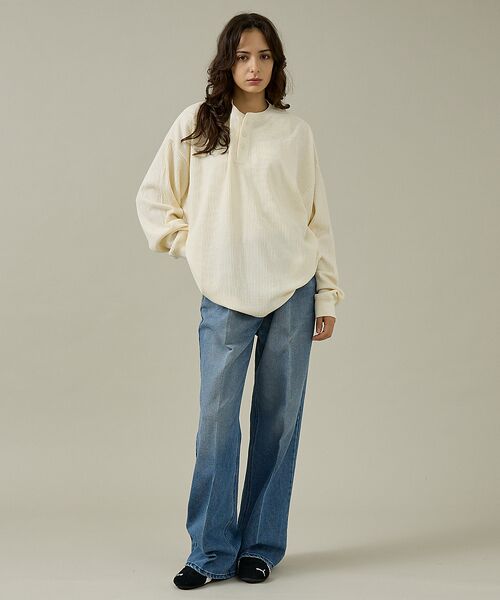 ABAHOUSE / アバハウス Tシャツ | 【SEABEES / シービス】HENRY NECK PIGMENT THERM | 詳細1