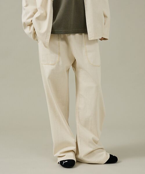 ABAHOUSE/アバハウス 【SEABEES / シービス】HEAVY WEIGHT WIDE PANTS ホワイト系その他1 M ABAHOUSE/アバハウス 【SEABEES / シービス】HEAVY WEIGHT WIDE PANTS ホワイト系その他1 M