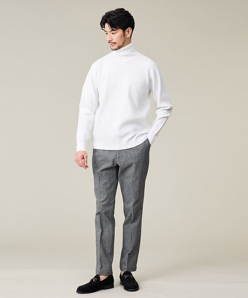 ABAHOUSE / アバハウス スラックス・ドレスパンツ | 【セットアップ対応】ヘリンボーン ジャガード ニットスラックス | 詳細7