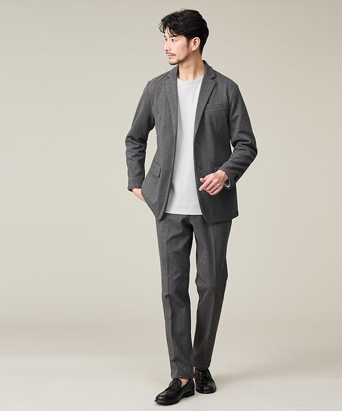 ABAHOUSE / アバハウス スラックス・ドレスパンツ | 【セットアップ対応】ヘリンボーン ジャガード ニットスラックス | 詳細8