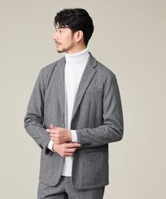 ABAHOUSE / アバハウス テーラードジャケット | 【セットアップ対応】ヘリンボーン ジャガード ニットジャケット