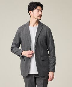 ABAHOUSE / アバハウス テーラードジャケット | 【セットアップ対応】ヘリンボーン ジャガード ニットジャケット