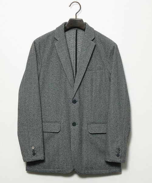 ABAHOUSE/アバハウス 【セットアップ対応】ヘリンボーン ジャガード ニットジャケット【予約】 チャコールグレー 44