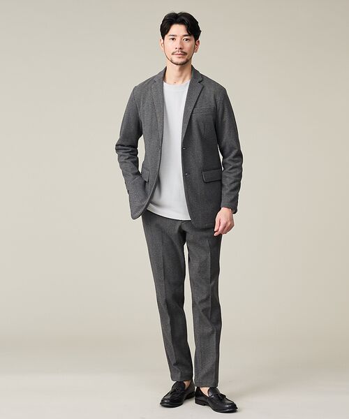 ABAHOUSE / アバハウス テーラードジャケット | 【セットアップ対応】ヘリンボーン ジャガード ニットジャケット | 詳細6
