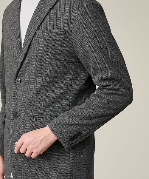 ABAHOUSE / アバハウス テーラードジャケット | 【セットアップ対応】ヘリンボーン ジャガード ニットジャケット | 詳細9