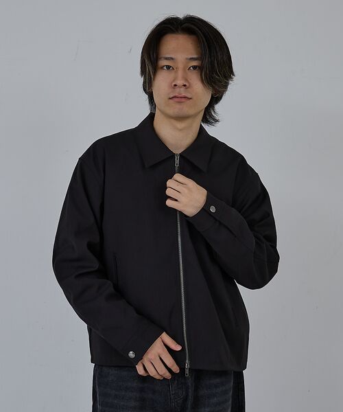 ABAHOUSE/アバハウス 【AH ABAHOUSE】クロップド ダブルジップアップブルゾン ブラック 48 ABAHOUSE/アバハウス 【AH ABAHOUSE】クロップド ダブルジップアップブルゾン ブラック 48