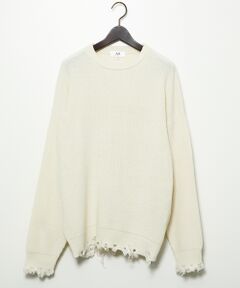 ABAHOUSE / アバハウス ニット・セーター | 【AH ABAHOUSE】畦編み ダメージ クルーネックニット プルオーバー