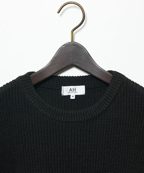 ABAHOUSE / アバハウス ニット・セーター | 【AH ABAHOUSE】畦編み ダメージ クルーネックニット プルオーバー | 詳細5